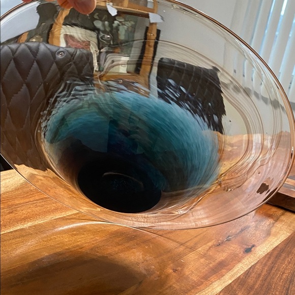 Italian Blown Glass Serving Plate Collectible Luxury Home Decor - Picture 10 of 11